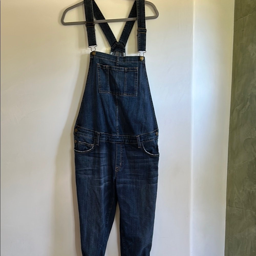 Current/Elliott Dark Blue Denim Overalls